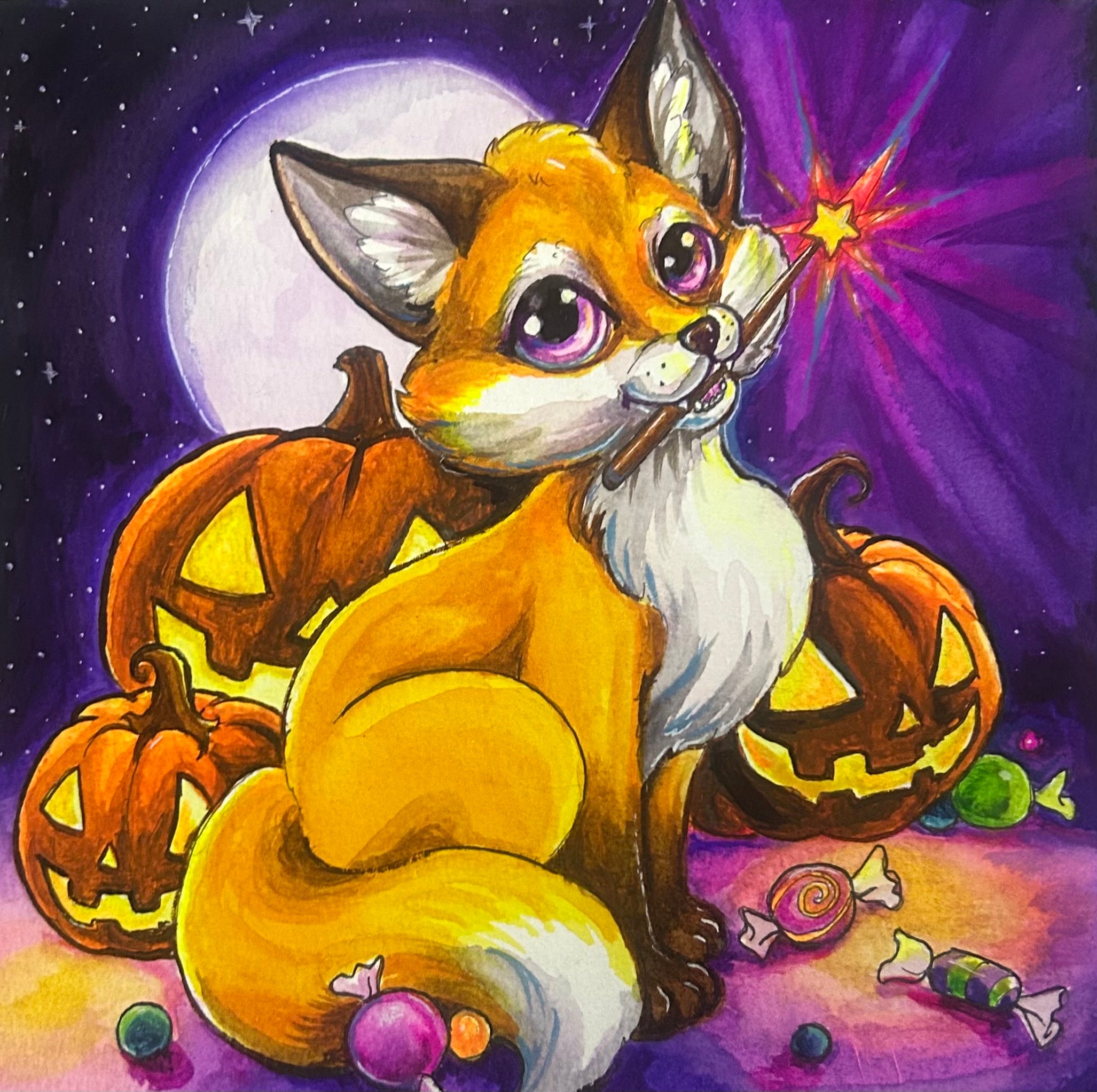 Magic and moonlight Fox familiar